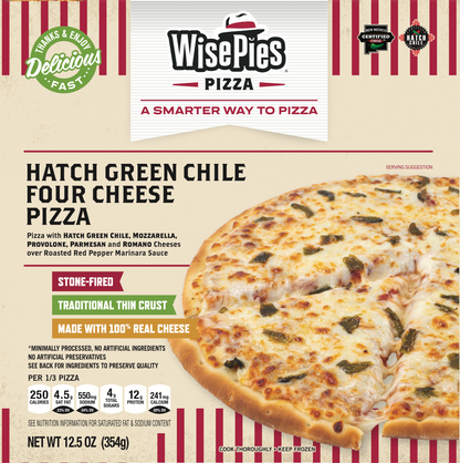WisePies Pizza - Hatch Green Chile Four Cheese Pizza - 4 Pack